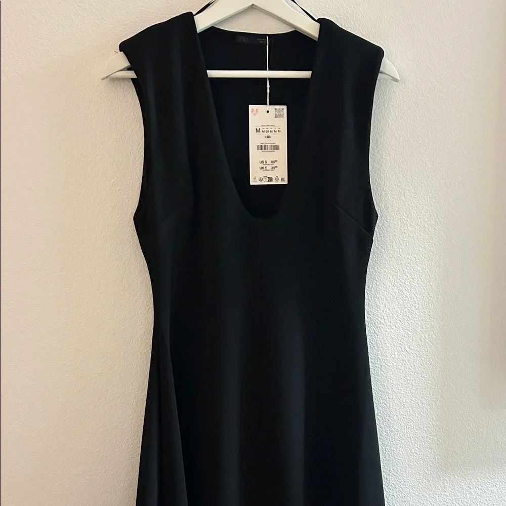 NWT Zara Black Midi Dress - Picture 6 of 6